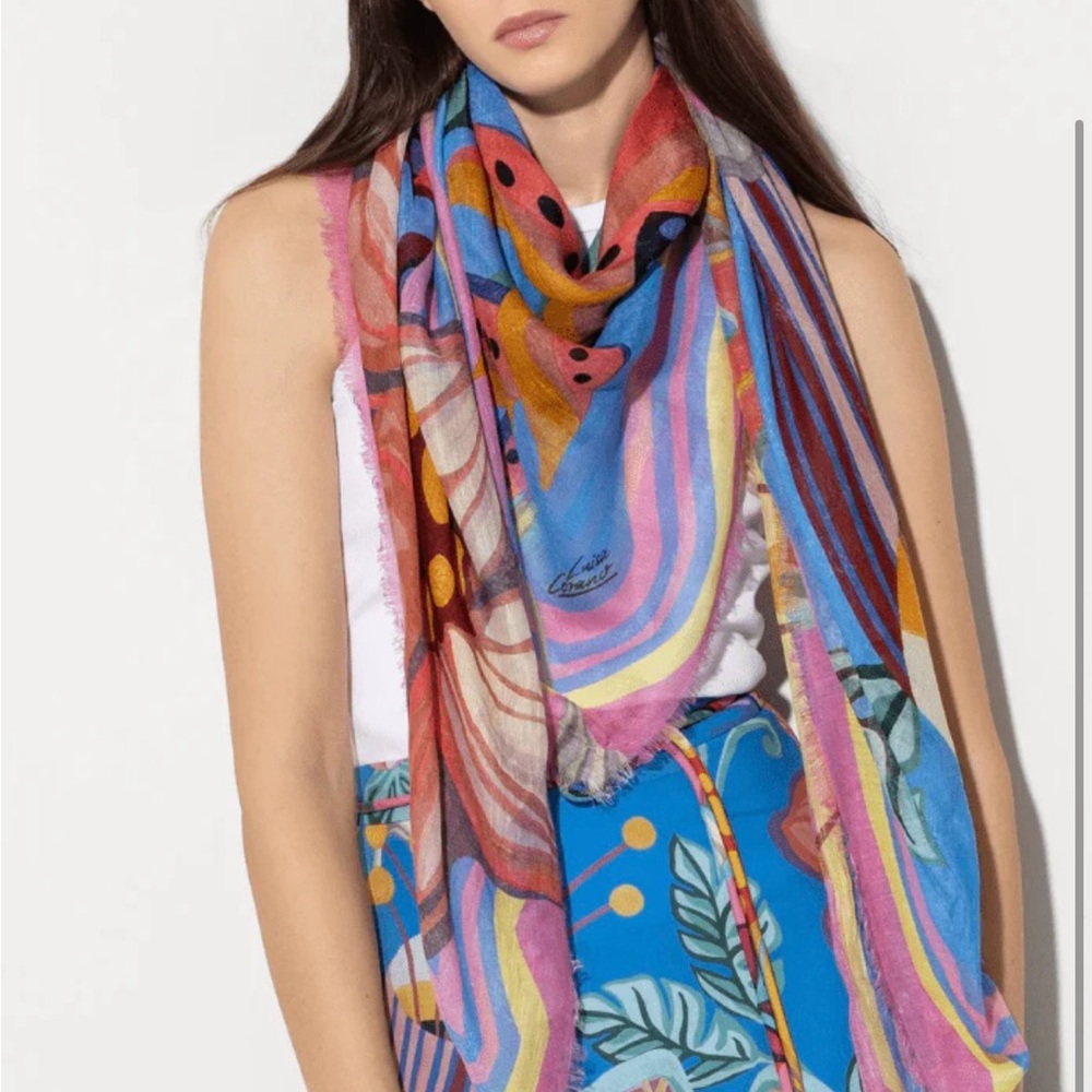 Luisa Cerano linen and silk scarf